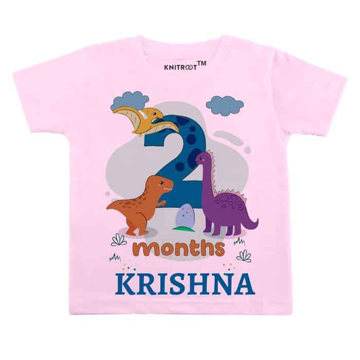 2 Month DINO Theme TEES (Pink)