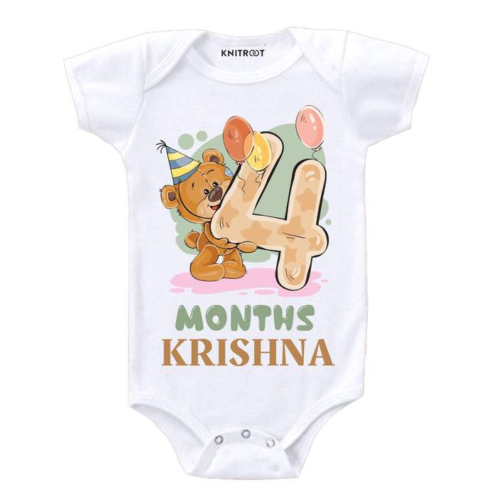 4 Month Teddy Theme Onesie