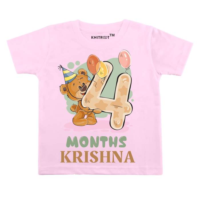 4 Month Teddy Theme Tees (Pink)