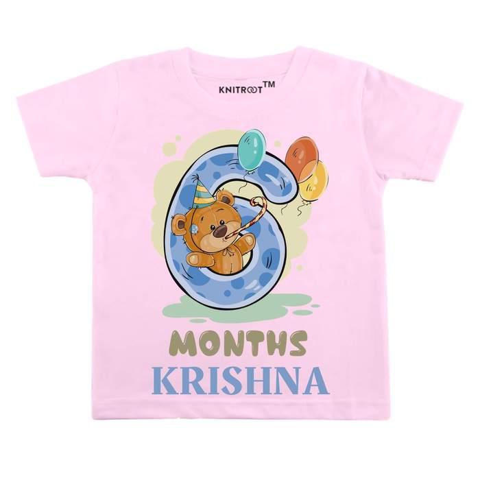 6 Month Teddy Theme Tees (Pink)