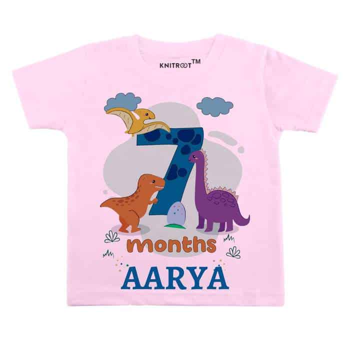 7 Month DINO Theme TEES (Pink)