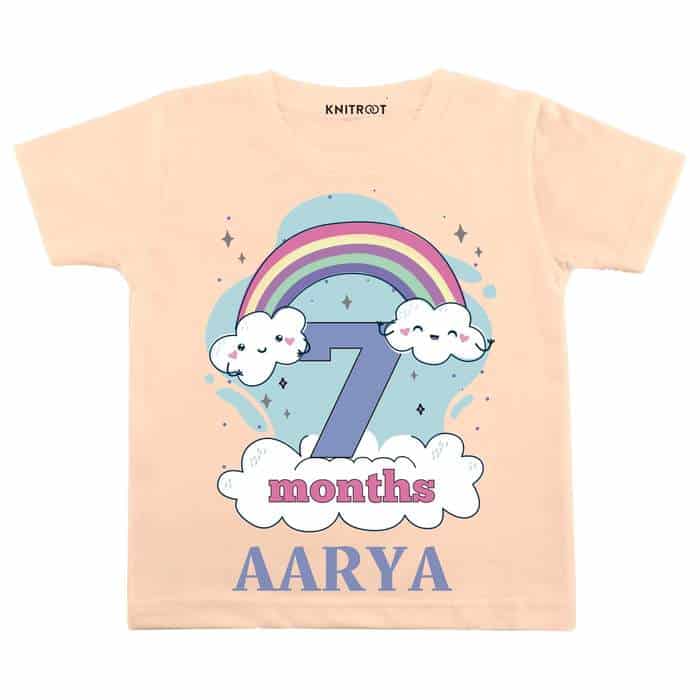 7 Month Rainbow Theme TEES (Peach)