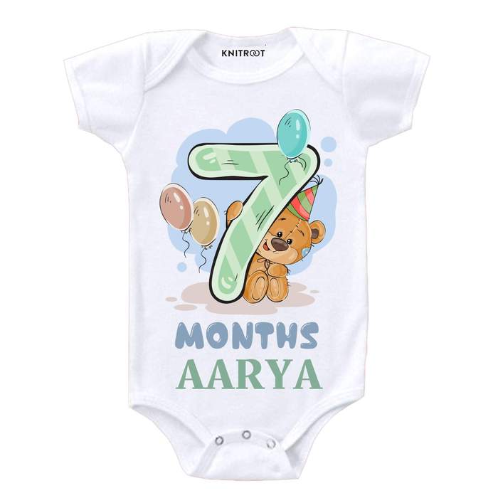 7 Month Teddy Theme Onesie