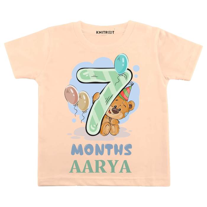 7 Month Teddy Theme Tees (Peach)