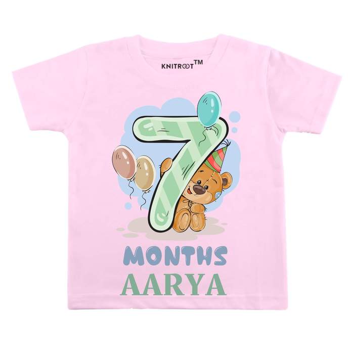 7 Month Teddy Theme Tees (Pink)