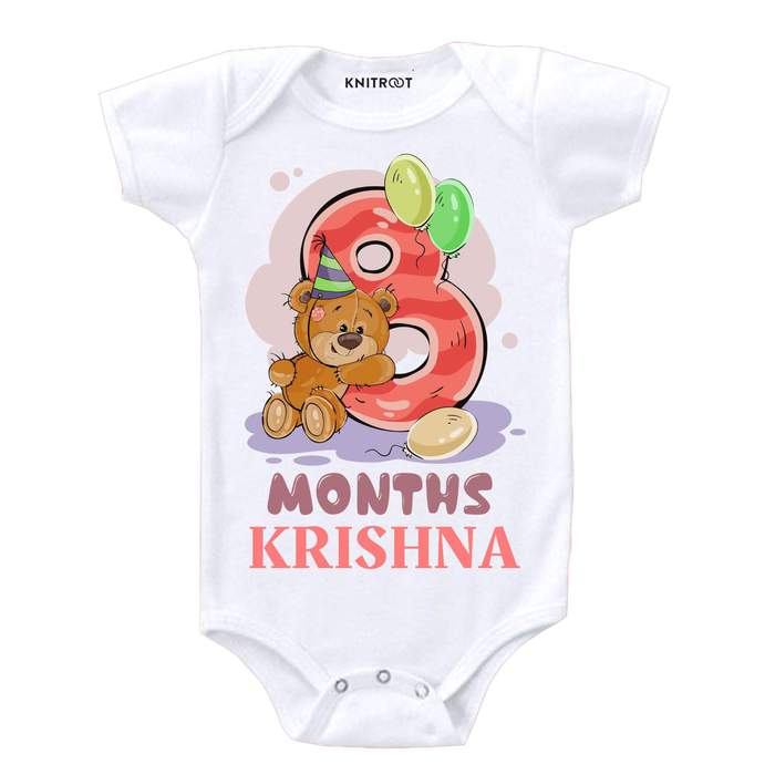 8 Month Teddy Theme Onesie