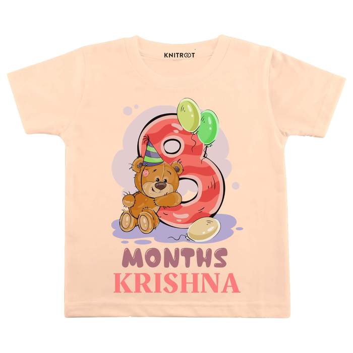 8 Month Teddy Theme Tees (Peach)