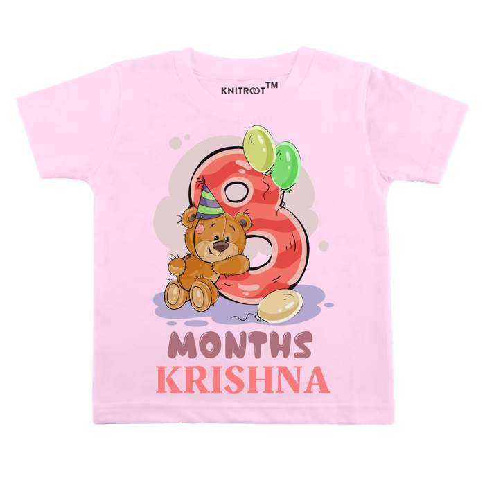 8 Month Teddy Theme Tees (Pink)