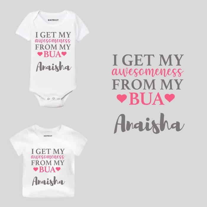 I Get My Awsomeness From My BUA Baby Romper