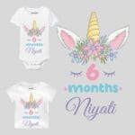 6 Months Unicorn Design Baby Clothes