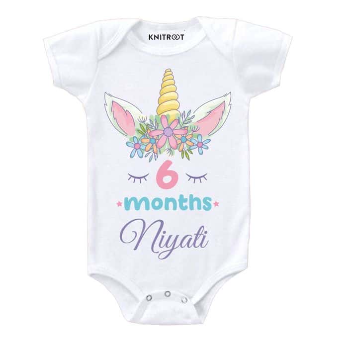 6 Months Unicorn Design Onesie