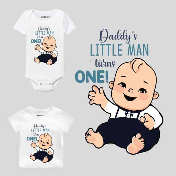 Daddys's Little Man Turns One! Baby Wear 1st birthday clothes