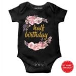Half Birthday Flower Baby Wear