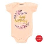 Half Birthday Flower Baby Wear