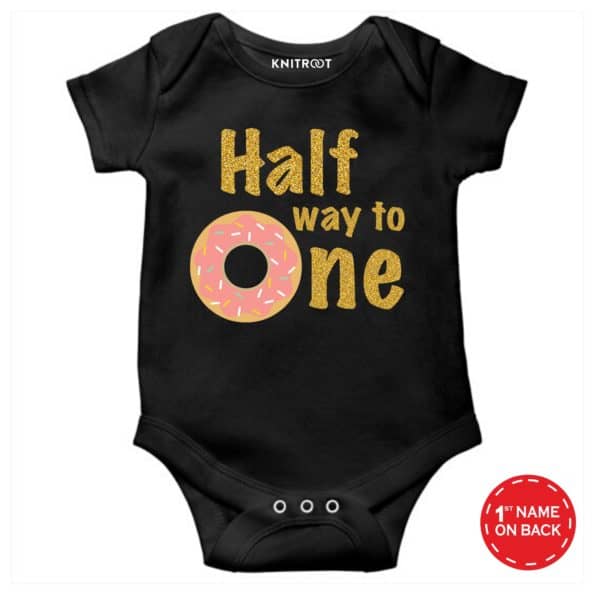 Half Way To One Onesie (Black)