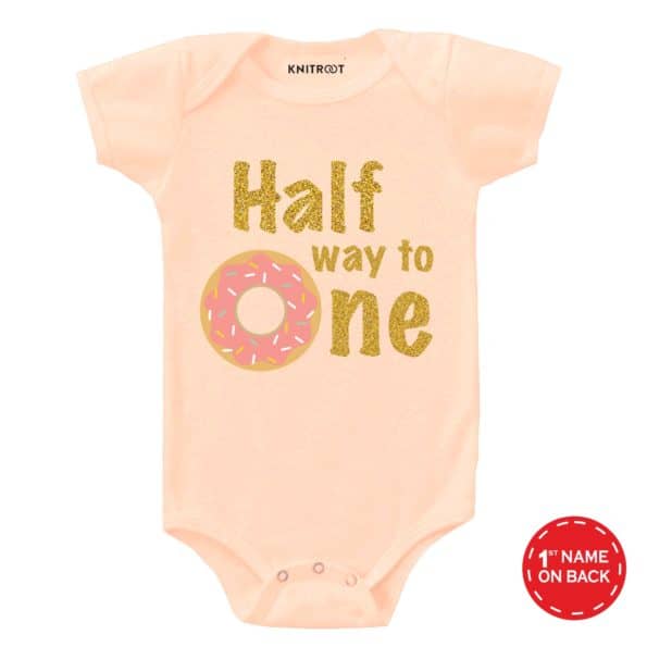 Half Way To One Onesie (Peach)