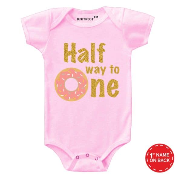 Half Way To One Onesie (Pink)
