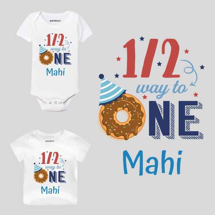Half Way To One Theme Baby Clothes