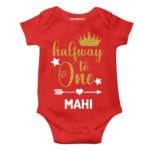 Half Way to One Glitter Baby Outfit