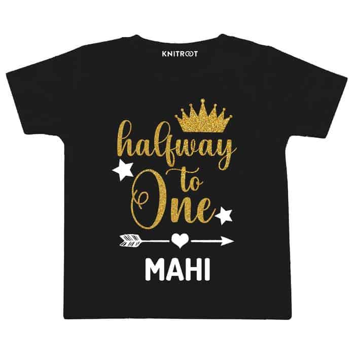 Half Way to One Glitter T-shirt (Black)