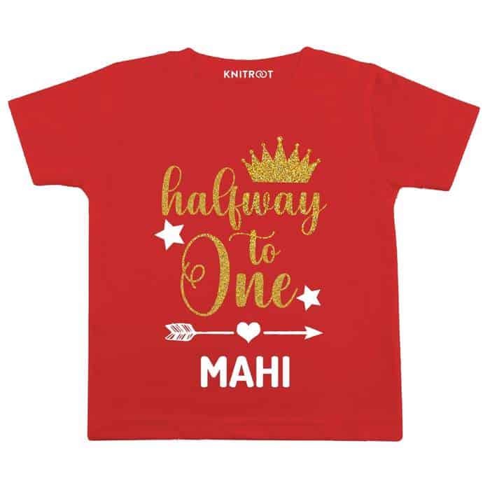 Half Way to One Glitter T-shirt (Red)