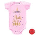 Halfway to One Unicorn Baby Outfit