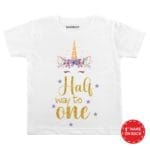 Halfway to One Unicorn Baby Outfit