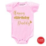 Happy Birthday Daddy Glitter Baby Wear
