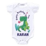 Happy Birthday Dinosaur Design Baby Clothes