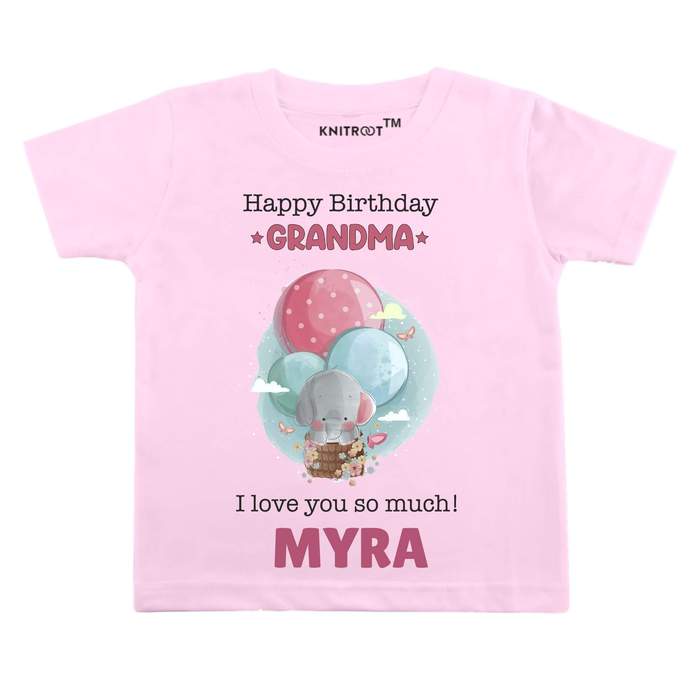 Happy Birthday Grandma I Love You So Much! Tshirt (Pink)