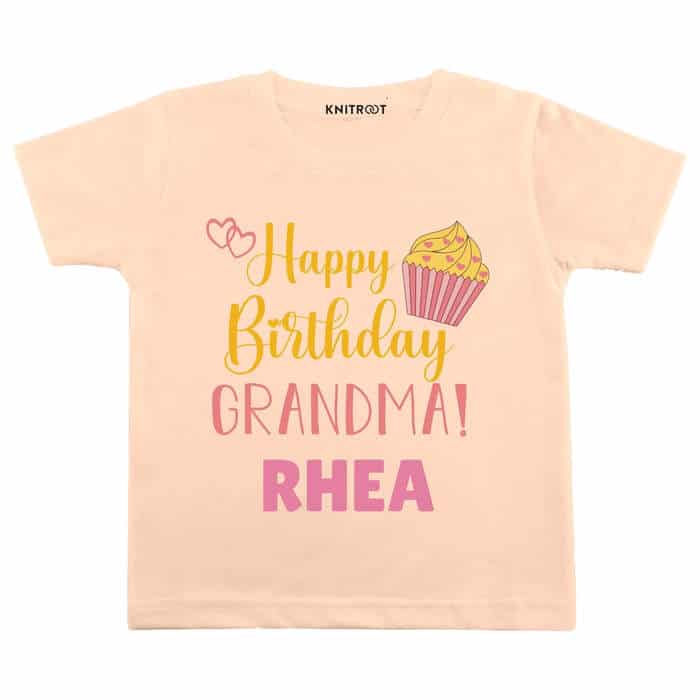 Happy Birthday Grandma! Tshirt (Peach)