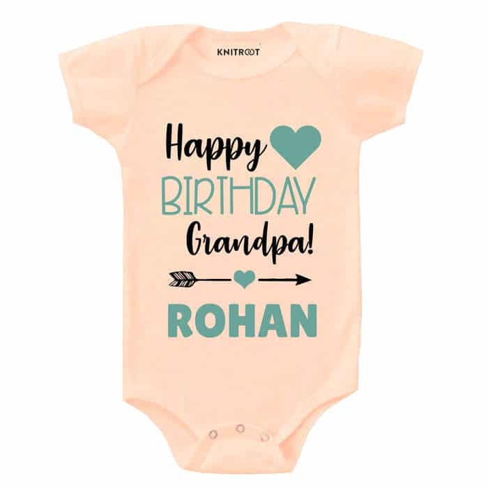 Happy Birthday Grandpa! Onesie (Peach)