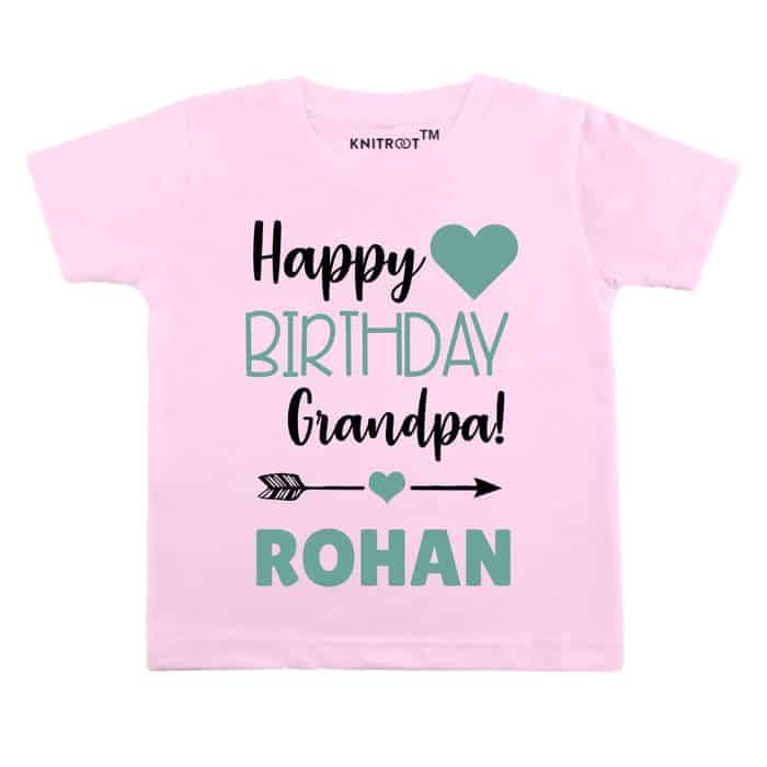 Happy Birthday Grandpa! Tshirt (Pink)