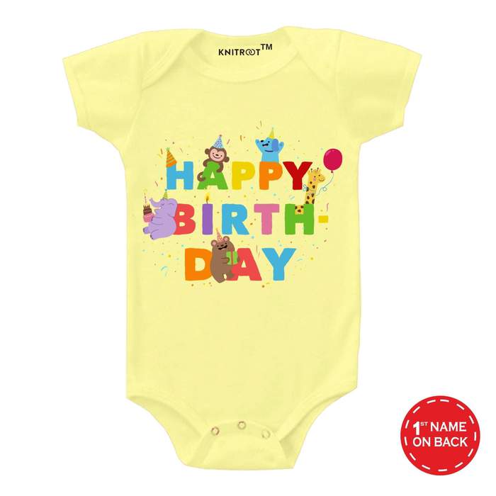 Happy Birthday Party Design Onesie (Yellow)