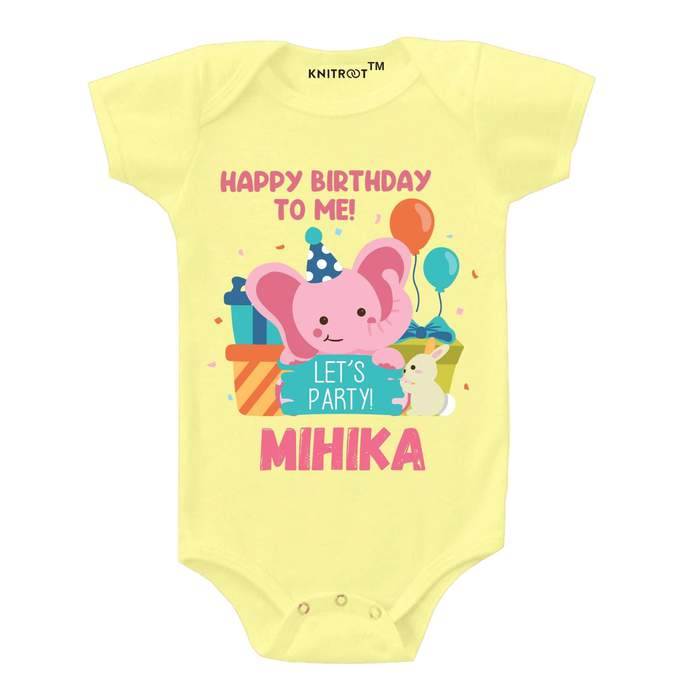 Happy Birthday To Me! Let's Party! Onesie (Yellow)