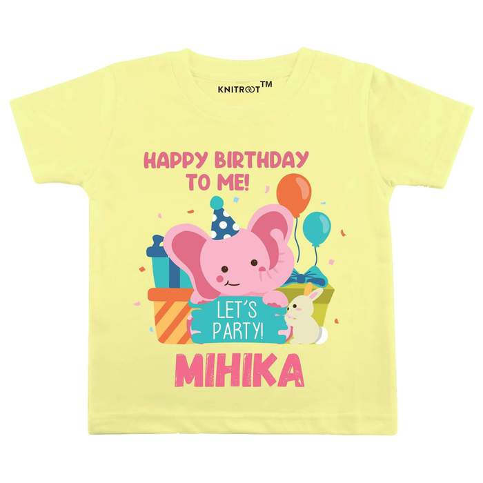 Happy Birthday To Me! Let's Party! T-Shirt (Yellow)