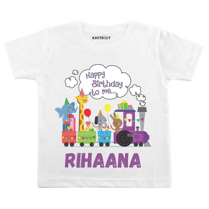 Happy Birthday To Me Train Design T-Shirt