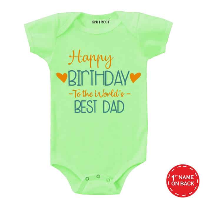 Happy Birthday to The World's Best Dad Onesie (Green)