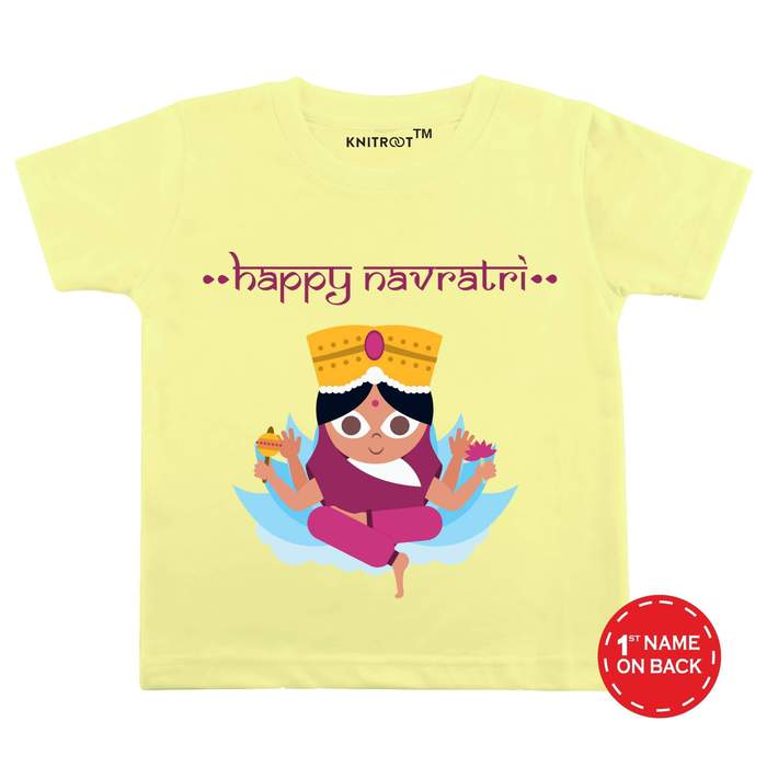 Happy Navratri Theme T-shirt (Yellow)