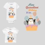 Happy Quarantine Birthday to Me Penguin Baby Outfit