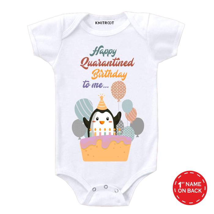 Happy Quarantine Birthday to Me Penguin Onesies