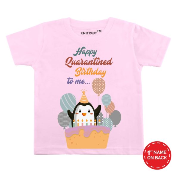 Happy Quarantine Birthday to Me Penguin T-Shirt (Pink)