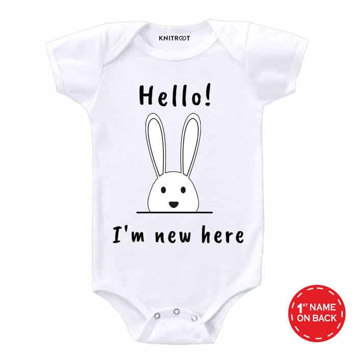 Hello! I'm New Here Bunny Onesie