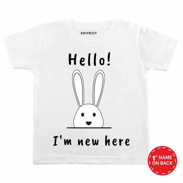 Hello! I'm New Here Bunny Tshirt
