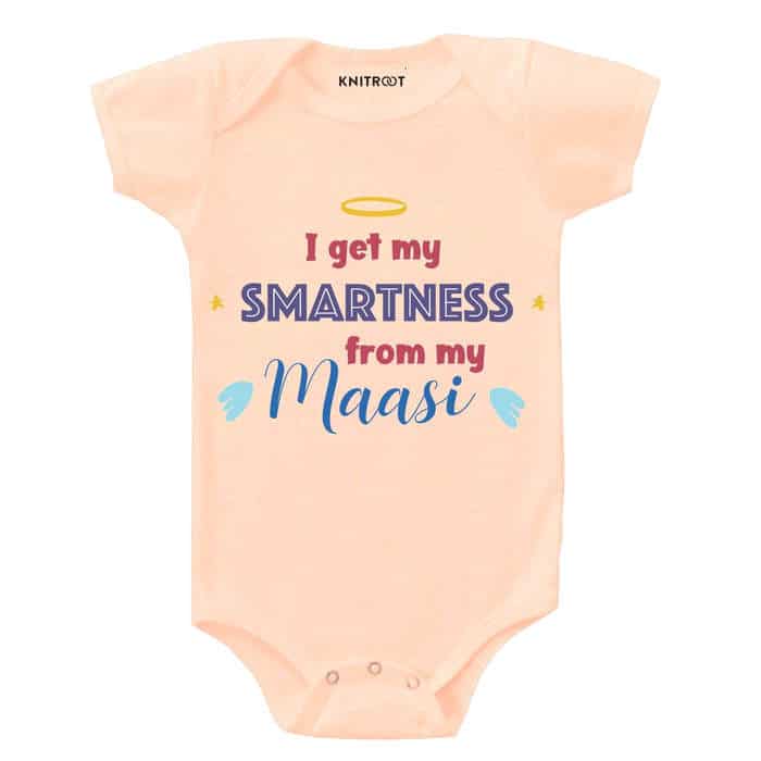 I Get My Smartness From My Maasi Onesie (Peach)
