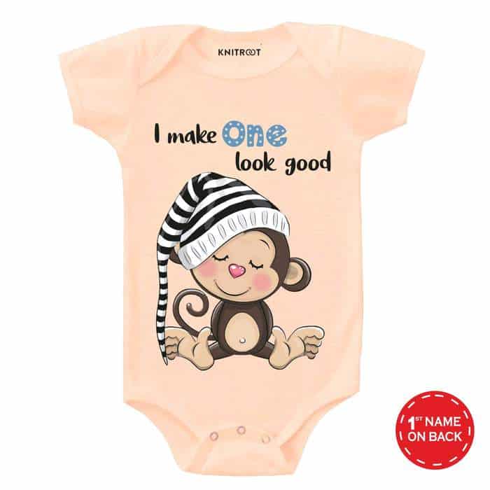 I Make One Look Good Onesie (Peach)