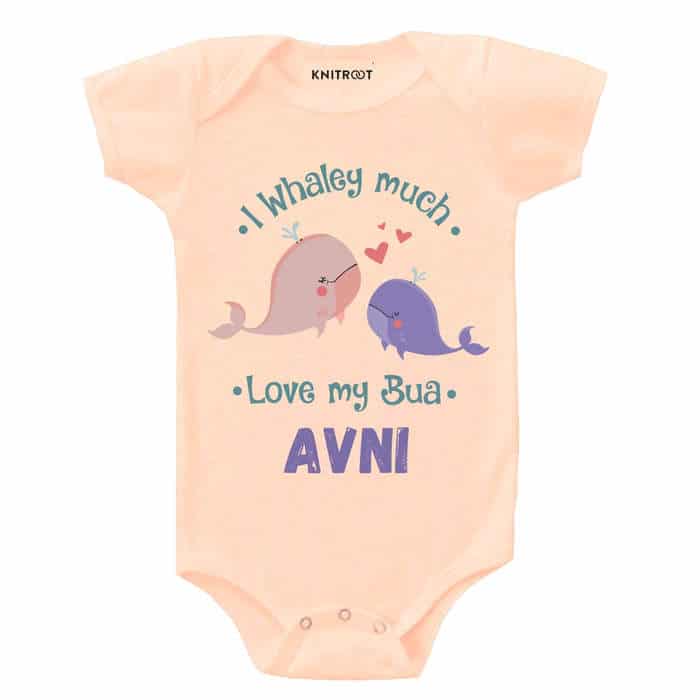 I Whaley Much Love My Bua Onesie (Peach)