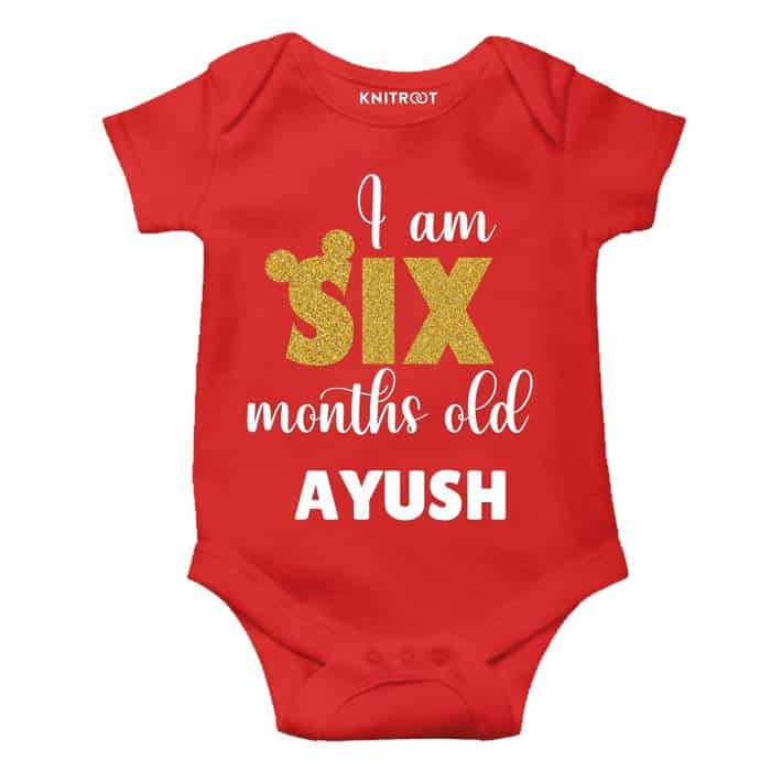 I am 6 Months Old Onesie (Red)