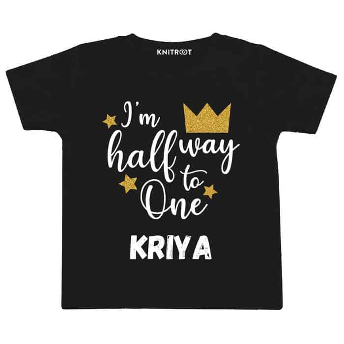 I'm Halfway to One Glitter T-shirt (Black)