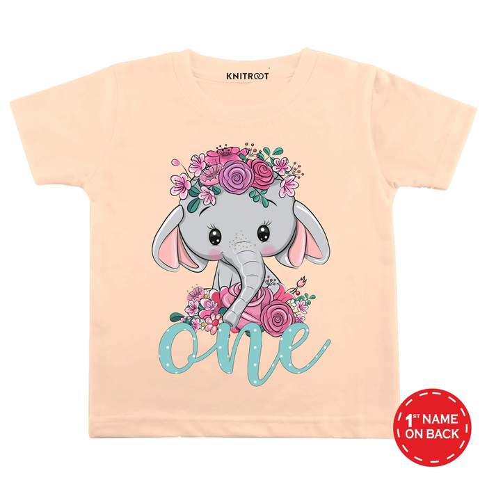 I'm One Elephant Design Tshirt (Peach)